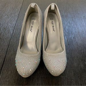 Top Moda silver rhinestone heels size 5.5